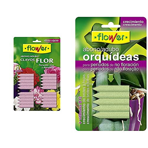 Flower Abono Clavos Flor Blister 20 Unid. 1-10506 + 10840 10840-Abono Clavos Orquídeas Blister, 5 Unidades, No Aplica, 16X1X10 Cm