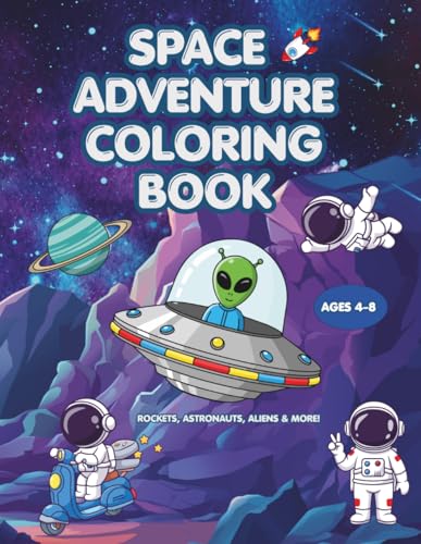 Space Adventure Coloring Book: Fun & Easy Coloring Pages for Kids Ages 4–8 Featuring Rockets, Astronauts, Planets, and Aliens image 2