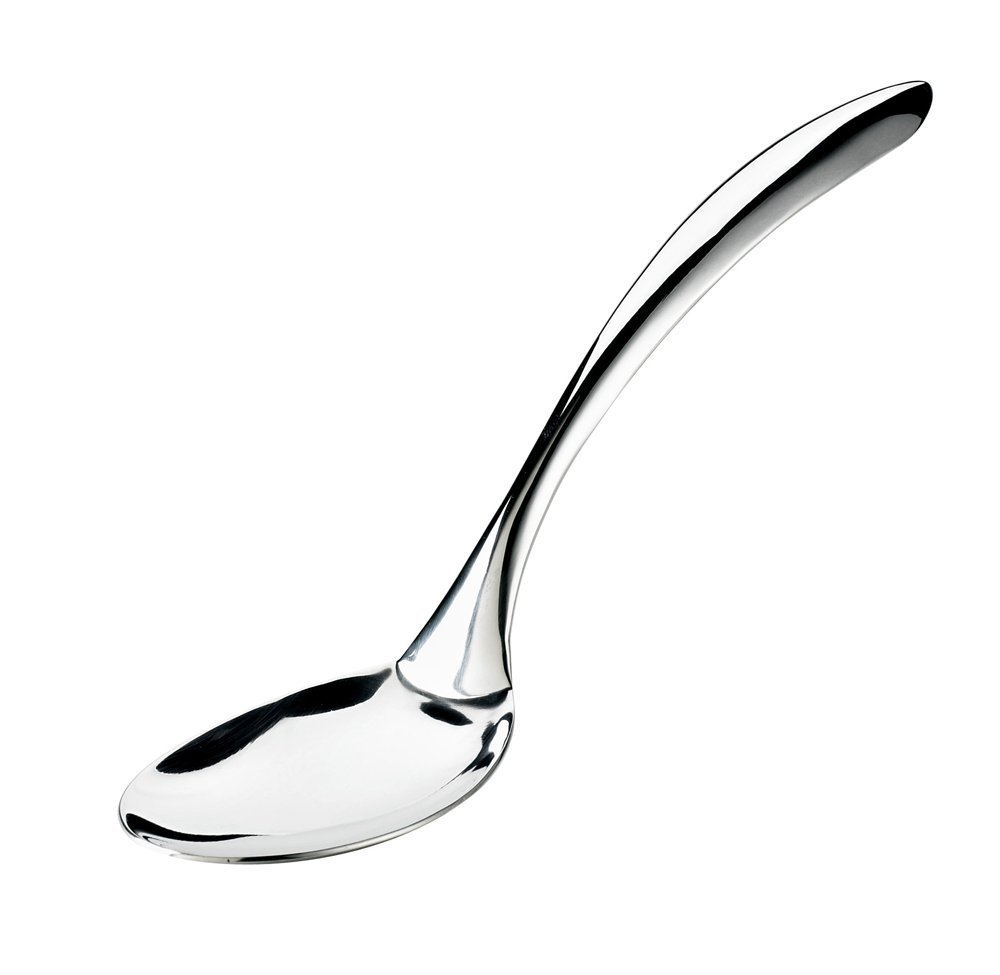 Browne 10" Solid Serving Spoon by Browne Foodservice – Solid, Stainless Steel, Silver, Model 573180