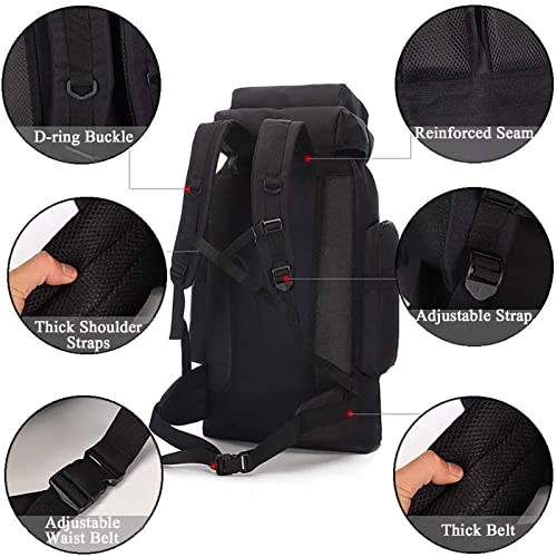 Kabxhueo Grande Zaino Scout 60-80 Litri, Da Campeggio Impermeabile Zaino Tattico Militare Camo Travel Backpack Zaini Uomo Per Caccia, Trekking, Montagna, Viaggio, Escursionismo, Sopravvivenza - 5