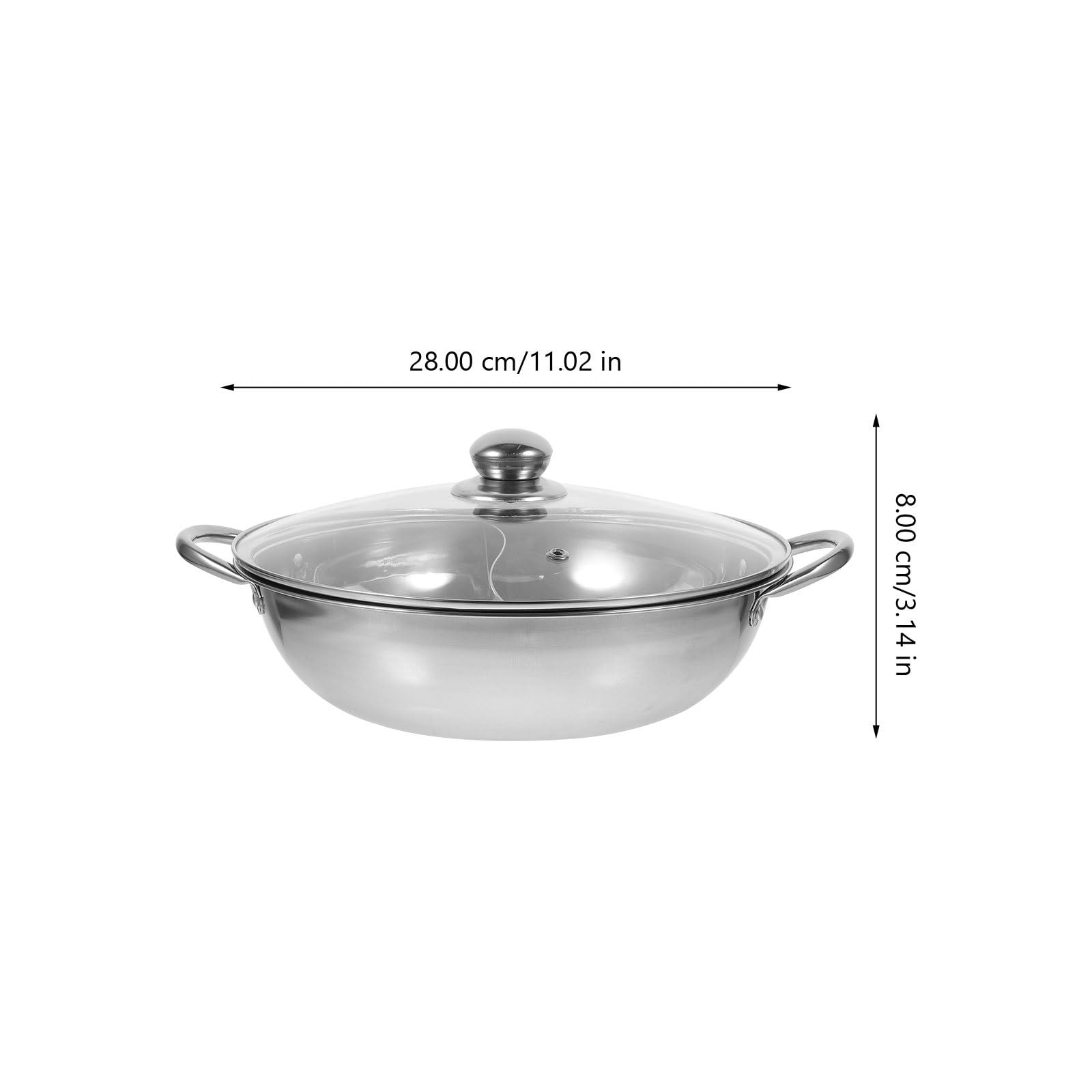 Doppelseitiger Hot Pot Topf aus Edelstahl mit Trennwand Geeignet für Induktion und Gasherd Multifunktionaler Suppentopf für Verschiedene Geschmacksrichtungen