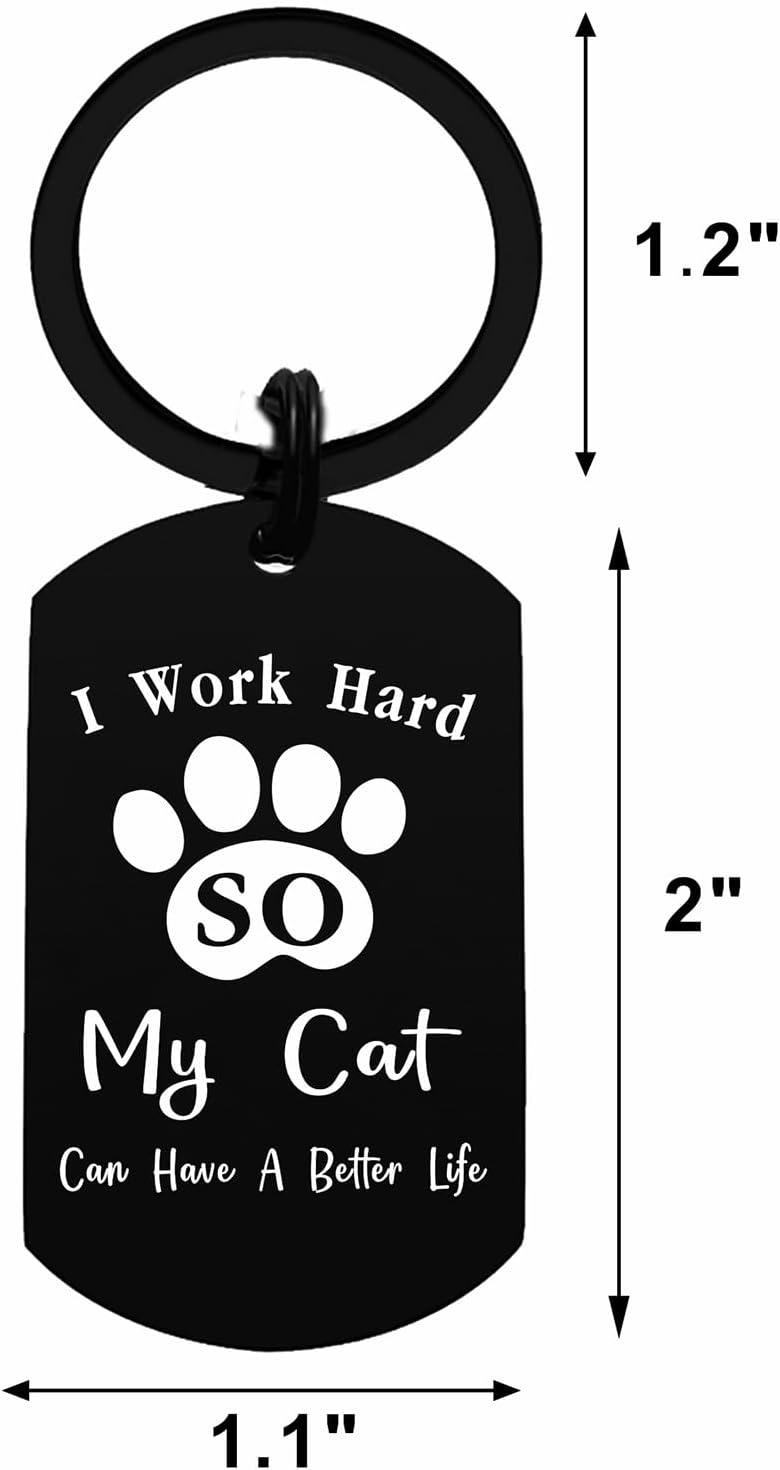 Cat Mom Valentines Day Gifts for Women, to Mom from Cat Birthday Easter Mother's Day Christmas Keychain - Image 2