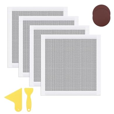 Foto di Modixun Set di 4 kit di riparazione per cartongesso, autoadesivo, 30 x 30 cm, per grandi fori, in fibra di vetro, rete di alluminio, fogli per cartongesso, per riparazione a parete, soffitto con 2