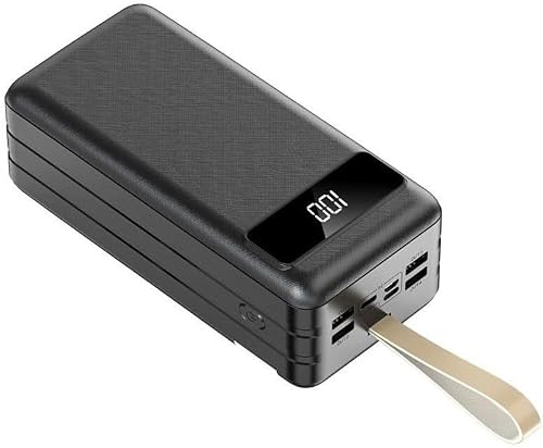 Power Bank – 60000mAh with 4 USB Outputs, LCD Display, LED Flashlight & Built-in 3 Cables