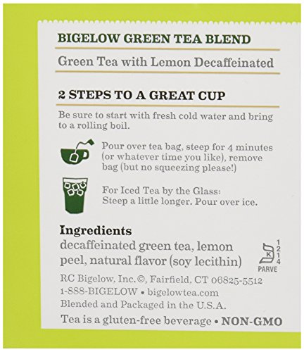 Bigelow Tea Green Tea With Lemon, Decaf, 20 Ct #TOP1