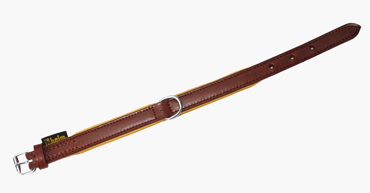Collier pour chien Ranger Heim en cuir cognac 35 cm, le chic traditionnel