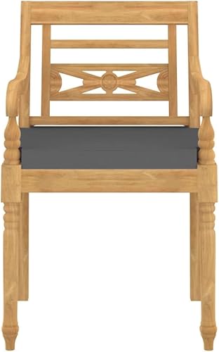 Miniatura 5 de Sillas Batavia 4 piezas con cojines de madera maciza de teca al aire libre para patio al aire libre Sillas para Comedor para sala de estar, picnic,