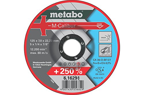 METABO 616291000 - Disco de tronzar para amoladora angular CA 46-U M-Calibur plano Ø 125 x 7,0 x 22,22 mm (Envase de 25 Ud)