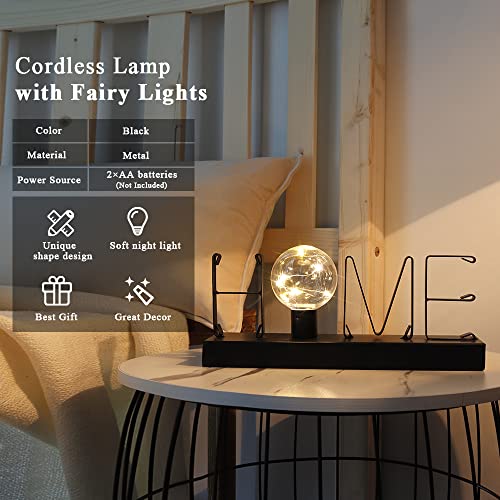 Newimage Battery Operated Table Lamp Decorative Cordless Lamp Home Decor Lights With Warm White Fairy Lights For Living Room Bedroom Bedside Tabletop Entryway Centerpiece(Home) #TOP1