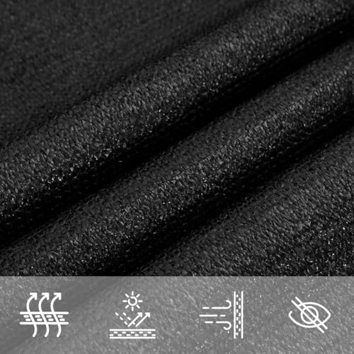 vidaXL Sonnensegel, UV Schutz Sonnenschutz f&uuml;r Terrasse Balkon Garten, Windschutz Wetterschutz Dreieckig, Sonnendach, 160g/m&sup2; Schwarz 3x4x4m HDPE