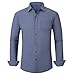 MFXQSJFS Men's Dress Shirt Long Sleeve Button Down Printed Shirt Business Casual Stretch Wrinkle-Free Shirt (US, Alpha, Large, Regular, Regular, Navy 03)