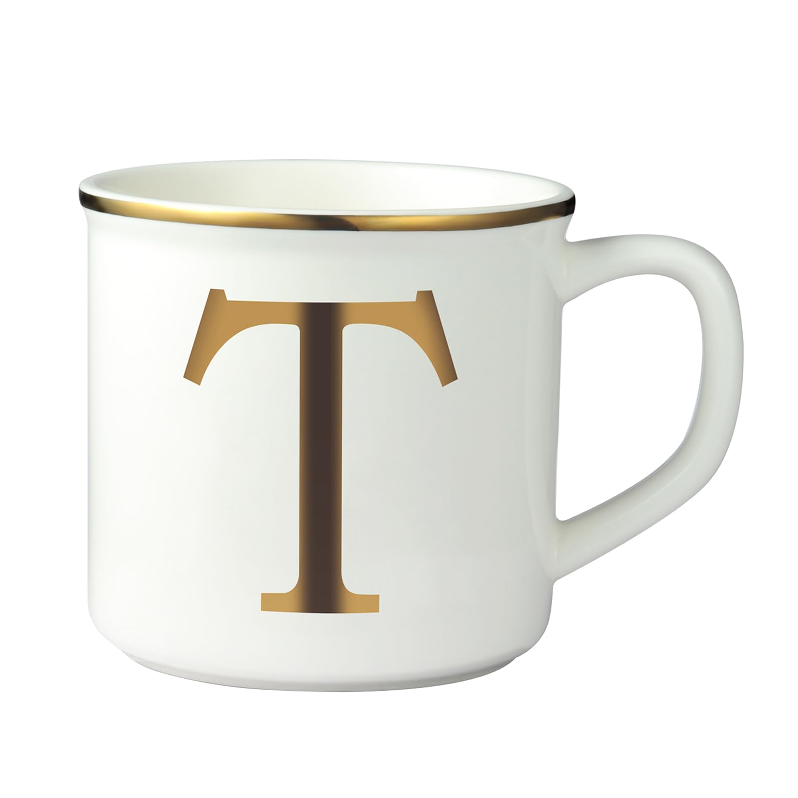 - Miicol Ceramic Coffee Mug 16 oz, Monogram Coffee Cup, Golden Initial Tea Mug, Personalized Tea Cup, Unique Gift, Large Mug for Home, Office, Letter T
