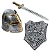 Tigerdoe Gladiator Costume - Helmet, Shield, Sword - Roman Armor Knight - 3 Pc - Halloween Costumes for Men