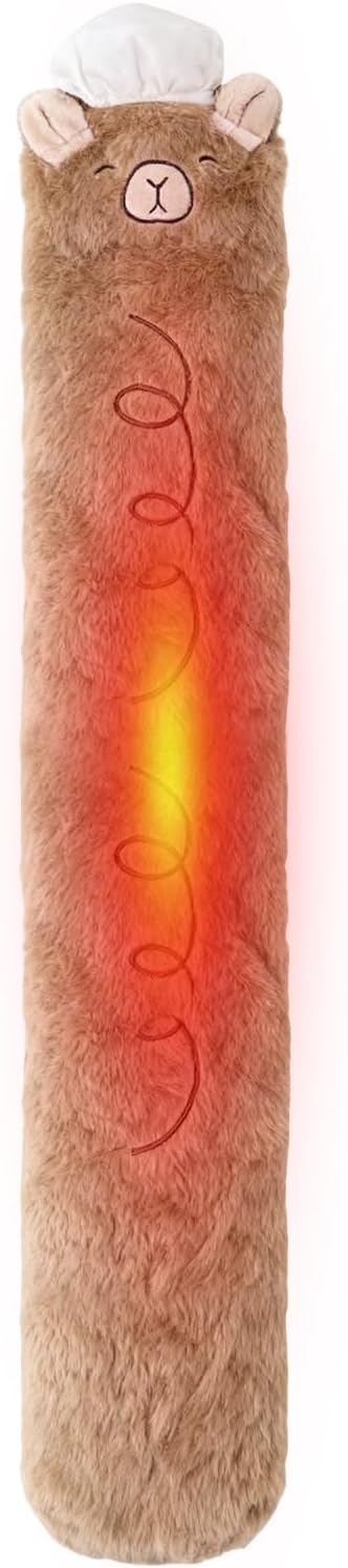 Warm Water Bags, 3000 ml Winter Cold Protection Design Long Capibara, Hot Water Bag with Plush Cover | For Recovery Shoulder Muscles Women Children Menstrual Sports Injuries