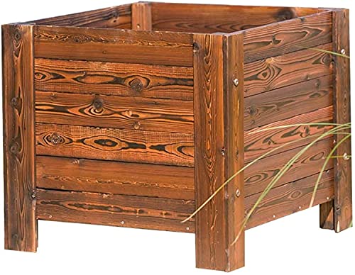 Mesas de Cultivo Madera maciza Jardinería al aire libre Plantación Bonsai Fuerte resistencia al agua Cama de jardín elevada Caja de plantación Caja de plantación Caja de flores de forma cuadrada