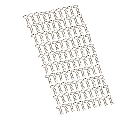 ibasenice 100pcs r Shape Rc Model Body Shell Clip Set Stainless Steel for 1:10 Scale Toys
