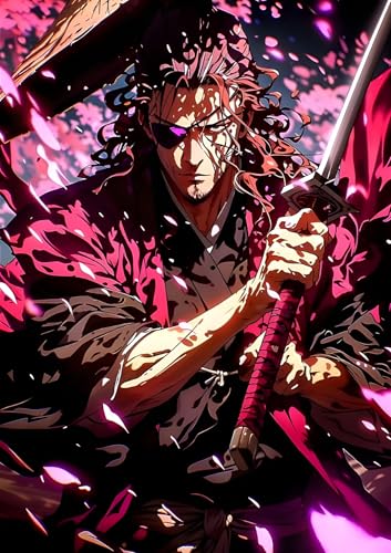 Image of NIJUKA Anime Printed A4 Size Metal sheet Poster For Home And Room Decoration | For Anime Art Fans Boys And Girls (Shunsui Kyoraku Head Captain)