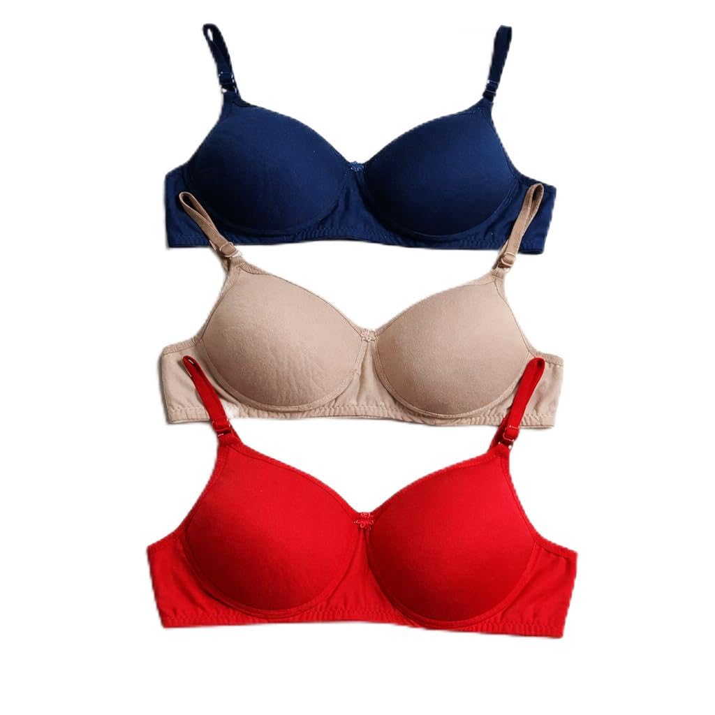Women's Wirefree T-Shirt Bra, Multi-Color Pack of 3-picture-30