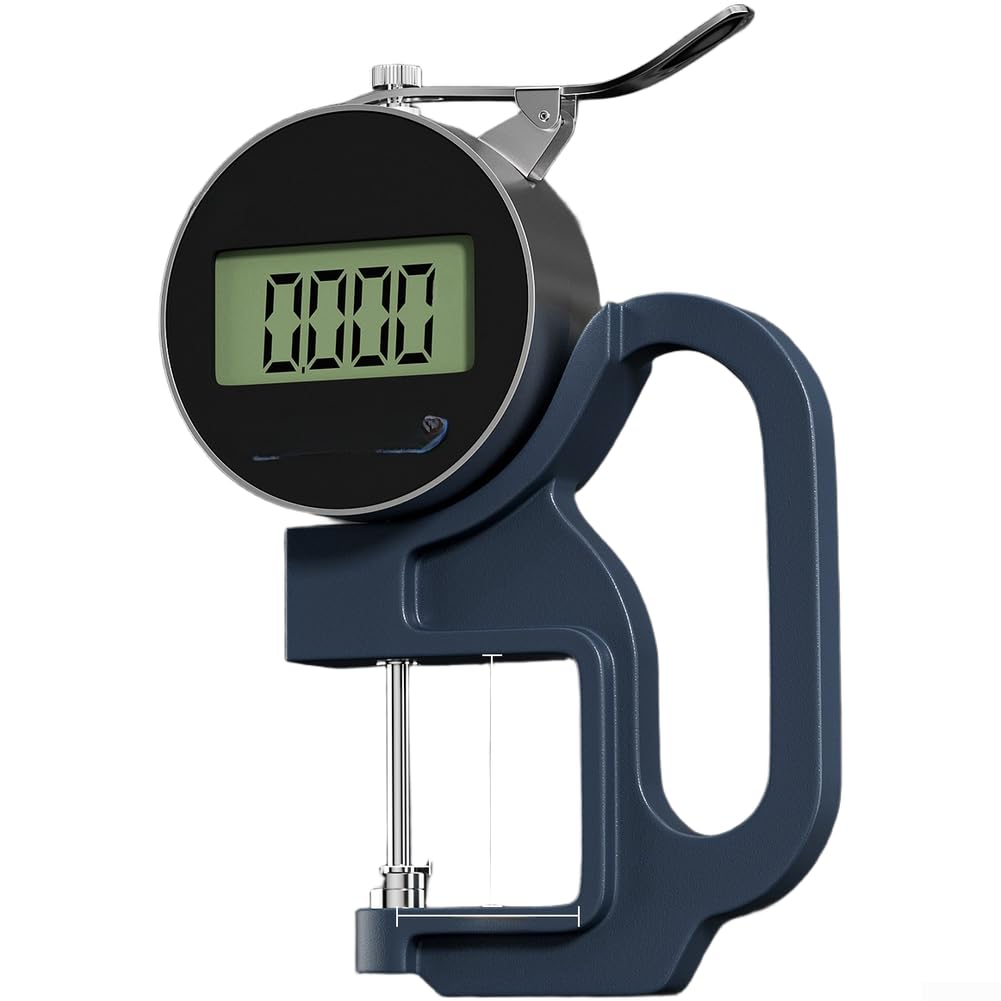 Medidor digital de grosor de alta precisión con resolución de 0,001 mm, IP54, pantalla LCD recargable para pruebas industriales de cuero