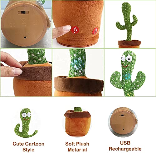 Toy Imagine Cactus Toy for Babies Dancing,Talking, Speaking, Recording | Repeat What You Say | Singing Electronic Pet for Toddlers | Swing and Sing Toy-Charger Cactus Plant.. (Age 1-10 Years). - Image 2