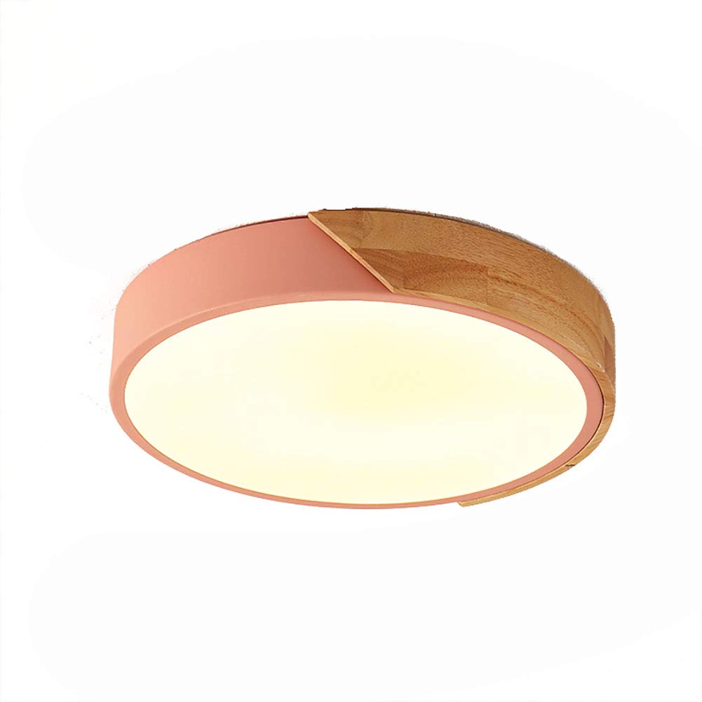 lamp Lampa sufitowa LED do montażu podtynkowego 36 W z możliwością przyciemniania, drewniana okrągła, bardzo cienka oprawa oświetleniowa do kuchni, sypialni, salonu, przedpokoju z pilotem - ciepłe