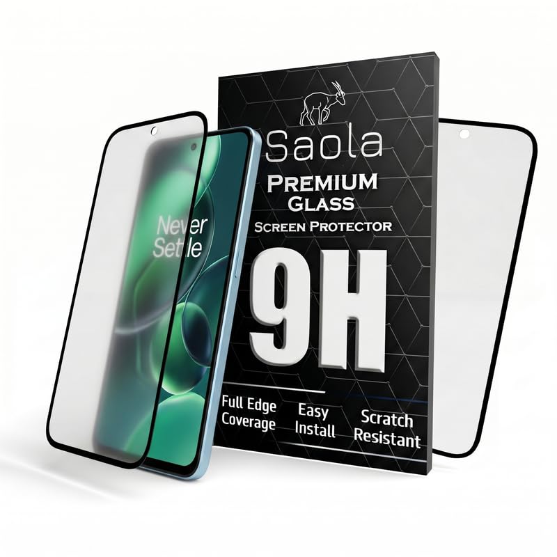 Image of Saola HD Matte Tempered Glass With 18H Hardness For Oneplus Nord CE 6 (PACK OF 1) with Hassle-less Installation Kit. Full screen Coverage. 6.78 inch
