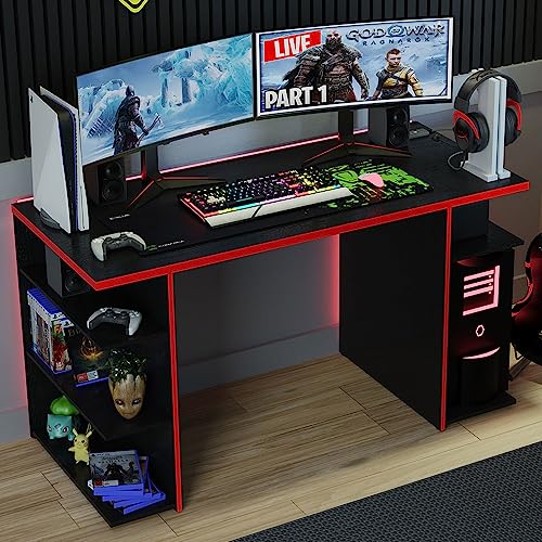 Mesa para Computador Gamer Madesa 9409 - Preto/vermelho