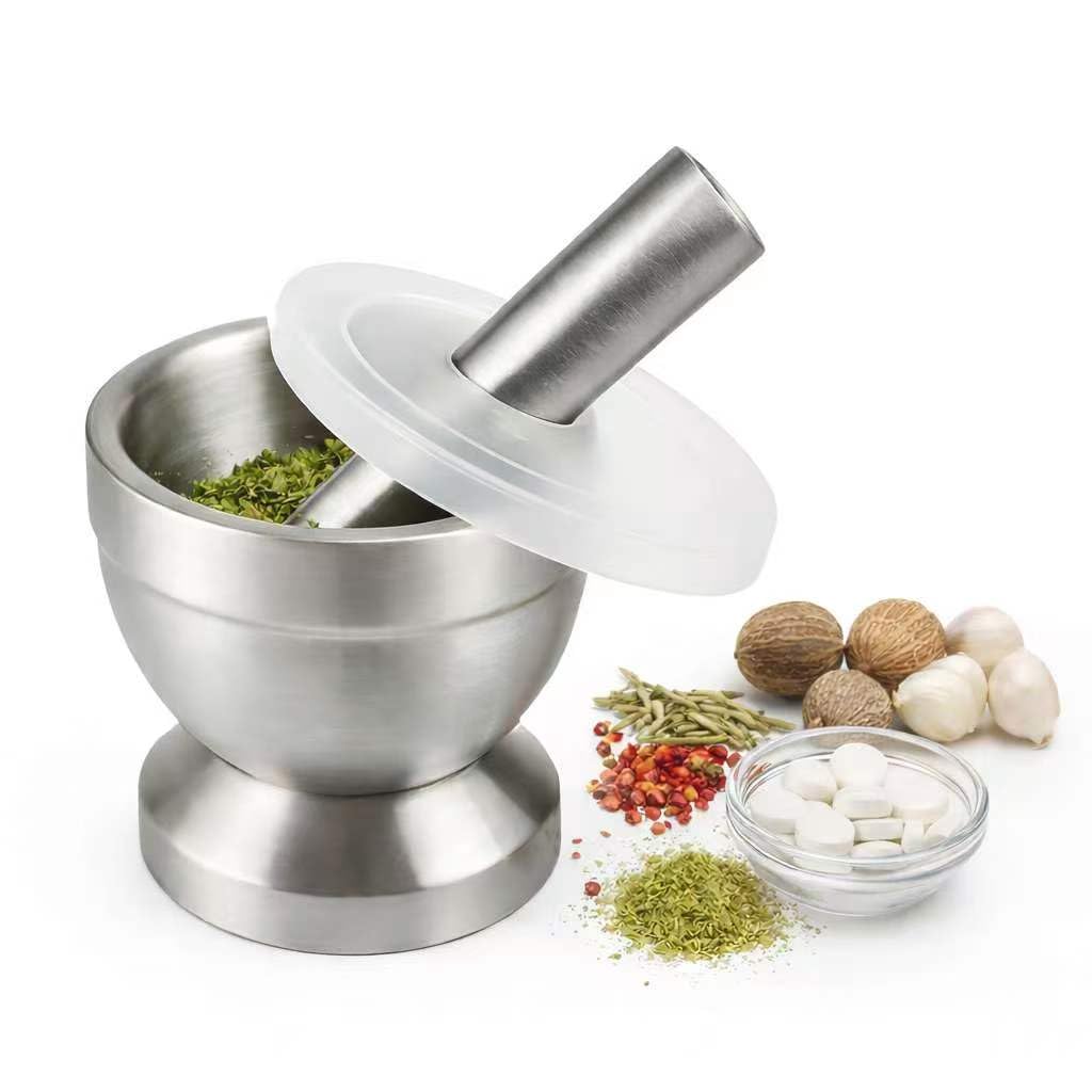 Stainless Steel Mortar Pestle, Anti-Slip Spice Grinder