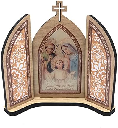 Capela Capelinha Tripla Sagrada Família 15 Cm