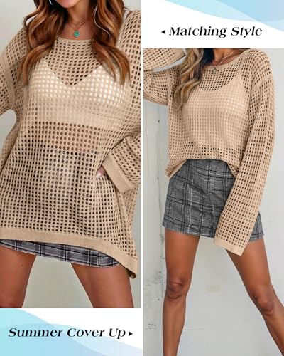 Image of CoCozy Crochet Cover Up for Women Mesh Hollow Out Bikini Cover Ups for Swimwear Summer Swimsuit 2026