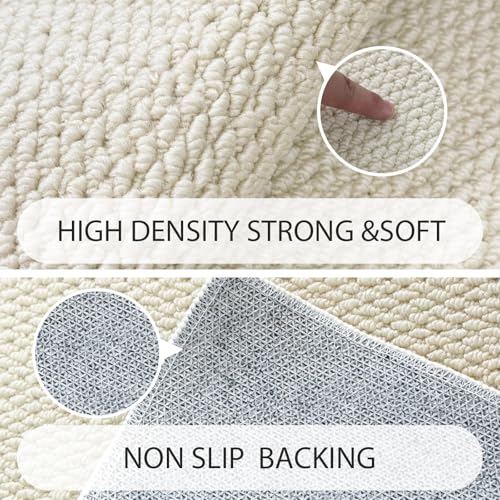 Tapis texturé en jute rustique pour protéger le sol du salon USTIDE