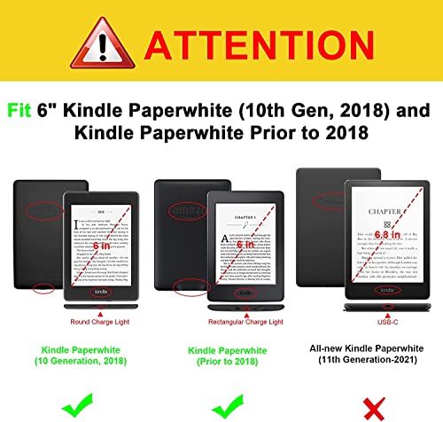 Image of Fintie Stand Case for Kindle Paperwhite (Fits All-New 10th Generation 2018 / All Paperwhite Generations) - Premium PU Leather Protective Sleeve Cover with Card Slot and Hand Strap, Library