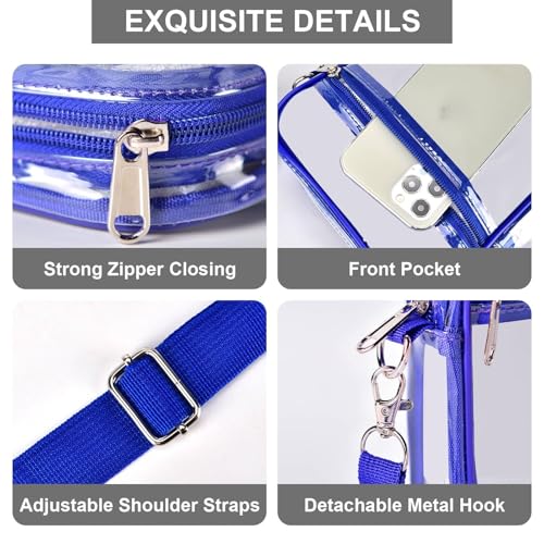 Image of Fibrdoo Clear Crossbody Purse Bag, Clear Bag Stadium Approved with Front Pocket for Concerts Sports Festivals