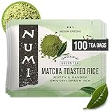 Numi Organic Matcha Toasted Rice Tea, 100 Matcha Tea Bags, Flavorful Green Tea