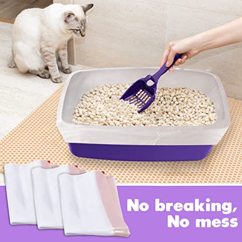 Alfapet Flat Bottom Cat Litter Box Liners, Pack of 20 - Super Heavy Duty Kitty Litter Bags with Drawstring for Poop and Liquid Waste - Jumbo Design for Extra Large Cat Pans - Thumbnail 5