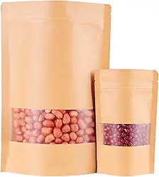 Saco Kraft Ziplock Hermetico Visor Stand Up Pouch 15x22 50un