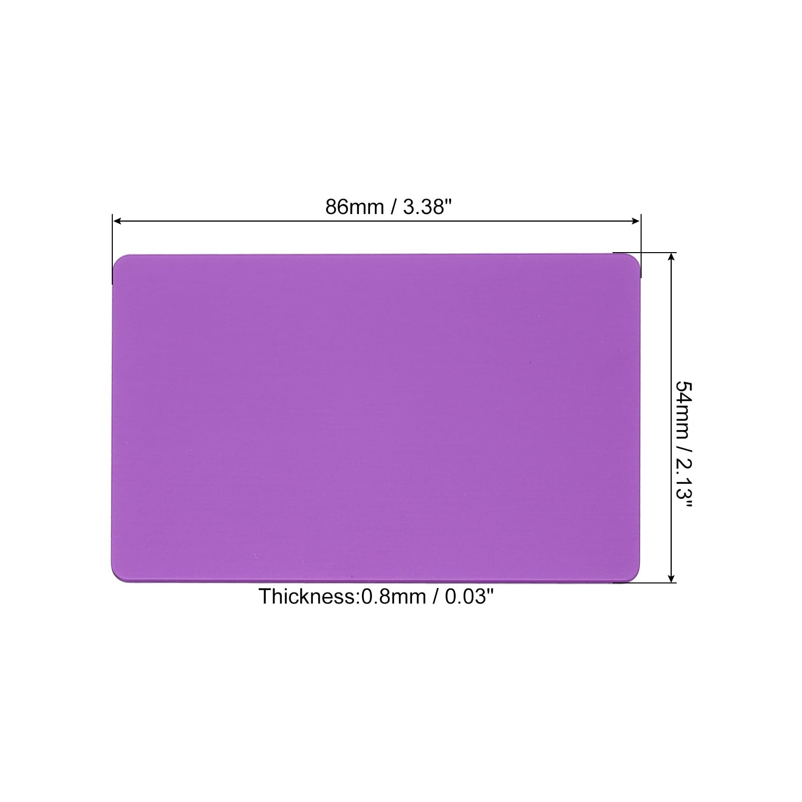 PATIKIL 0.8mm Metal Business Cards, 6 Pack Blank Name Card Laser Engraving Anodized Aluminum for DIY Gift Cards Purple - Image 2
