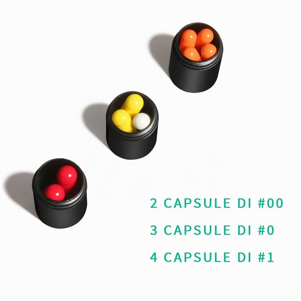 Opret Portapillole Piccolo 2 pezzi Portachiavi tascabile metallo da viaggio Dispenser per pillole