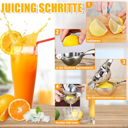 Presse Citron – Presse Agrumes Manuel avec Zesteur, Presse Orange 7cm pour Tous Les Agrumes, Extracteur de Jus Manuel, Facile à Utiliser et Nettoyer, Idéal Cuisine et Bar – Image 4