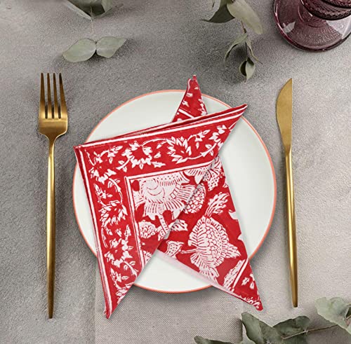 Image of BLOCKS OF INDIA Hand Block Print Cotton Table Napkin (Color 4)