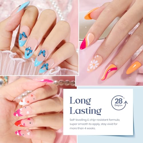 Image of Beetles Gel Nail Polish Set - 20 Pcs Neon Nail Gel Polish Set Soak Off Uv LED Gold Sliver Glitter Nail Polish Kit Blue Pink Black White Uv for Nail Art Salon Gift for Women