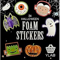 36 Halloween Foam Stickers - Peel & Stick - Spooky & Fun Designs
