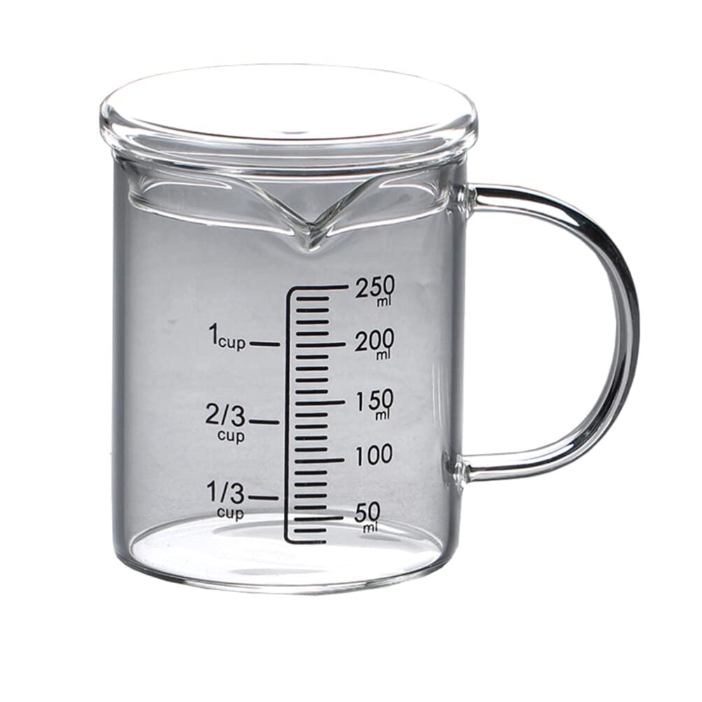 Tasse à mesurer en verre pour micro-ondes qui évite les éclaboussures et coulures