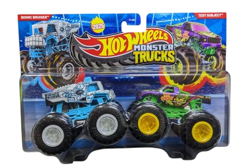 Image of Hot Wheels Bionic Bruiser Vs Test Subject Demolition Doubles Monster Trucks 2025 1:64 Scale 3+ Ages - Multicolor | Monster Trucks 2025, 1:64 Scale, 3+ Ages, Multicolor