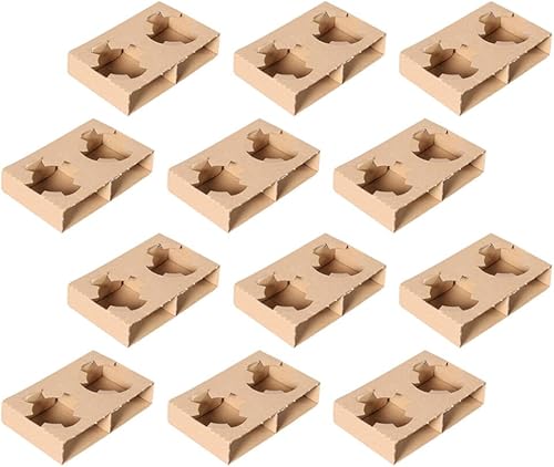 SOLUSTRE 50 Uds. Porta vasos de papel corrugado para bebidas calientesfrías y bandejas de herramientas de servicio de alimentos, soporte para