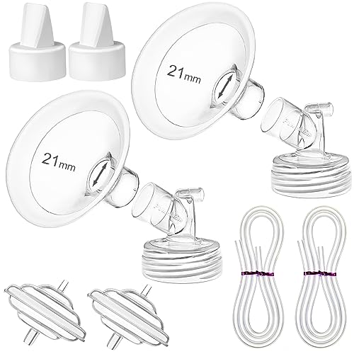 Image of PumpMom 21mm Pump Parts for Spectra S2 Spectra S1 Spectra 9 Plus Breast Pumps, 21mm Flange Backflow Protector Tubing Valves, Not Original Spectra Pump Parts