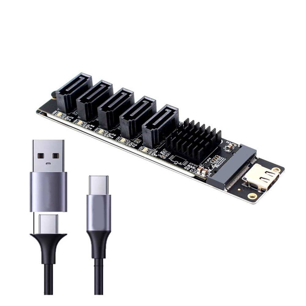 Adaptador Type-C a SATA3.0 para solucionar la falta de espacio y conectar 5 SSD 8