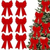 🎀【Forme Tridimensionnelle】Chaque noeud rouge noel mesure 15 x 13 cm et est fabriqué avec un savoir-faire raffiné. Les lignes fluides et la forme structurée apportent une touche sophistiquée à vos décorations de fête.