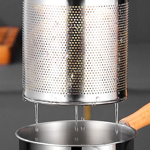 Miniatura 7 de Freidora Acero Inoxidable - Freidora Pequeña Con Cesta, Malla Y Tapa A Prueba De Polvo - Olla Colador Versátil Para Grasa, Freír, Cocinar