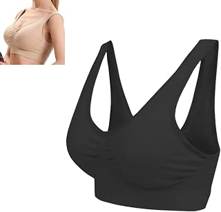 TOMPPY Breathable Cool Lift Up Air Bra, Tourmaline Shaping Wireless Silky Bra, Comfort Sports Bras